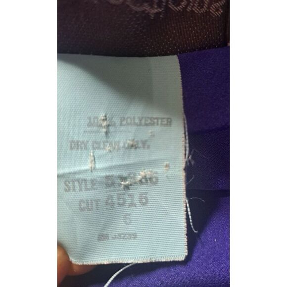 Vintage B.B. Collections Dress Purple Faux Wrap Party Cocktail Dress Size 6 - Picture 11 of 11